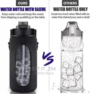 *2lrs Motivational Water Bottle With Storage Sleeve