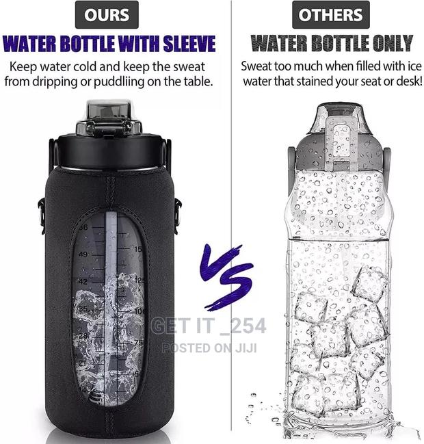 *2lrs Motivational Water Bottle With Storage Sleeve - thumbnail 4