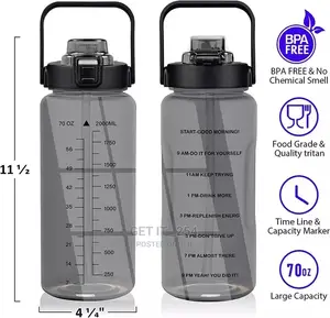 *2lrs Motivational Water Bottle With Storage Sleeve