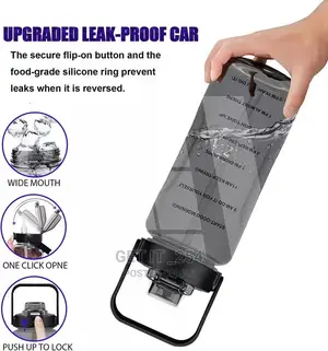 *2lrs Motivational Water Bottle With Storage Sleeve