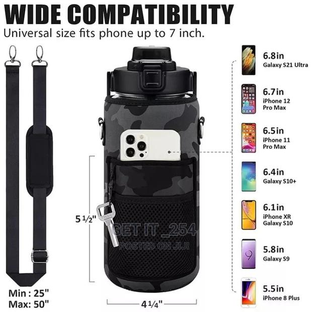 *2lrs Motivational Water Bottle With Storage Sleeve - thumbnail 7