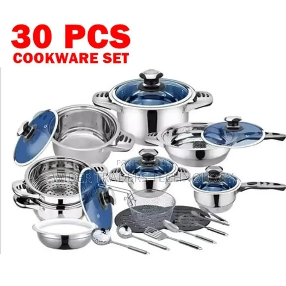 Marwa 30pcs Heavy Stainless Steel Cookware Set With Lids