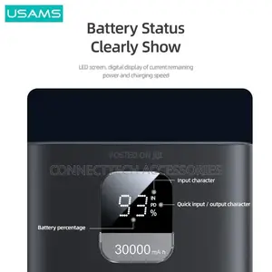 USAMS 65W Fast Charging Kit 30000mah Powerbank