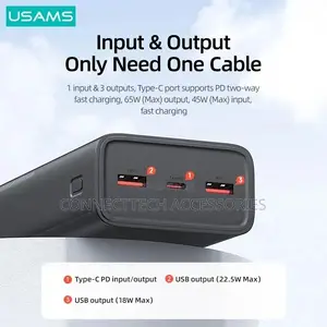 USAMS 65W Fast Charging Kit 30000mah Powerbank