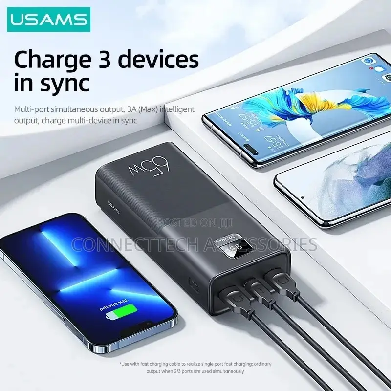 USAMS 65W Fast Charging Kit 30000mah Powerbank