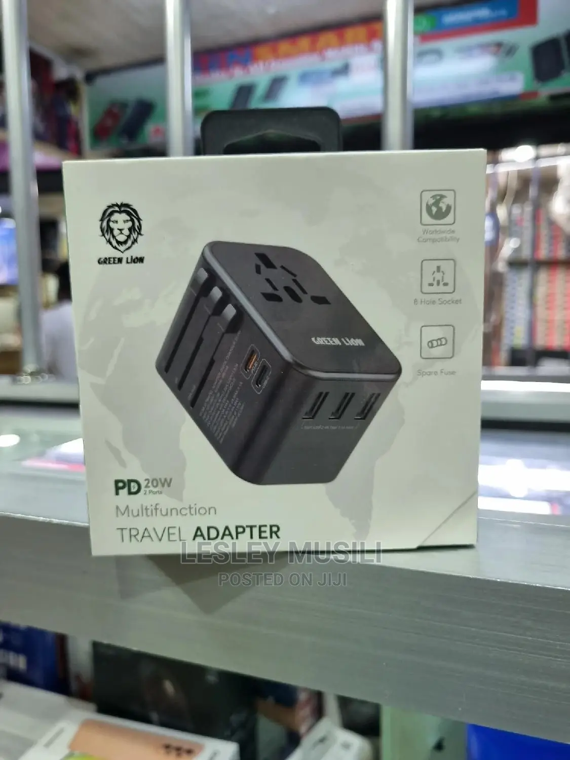 Green Lion Multifunction Travel Adapter PD 20W – Black