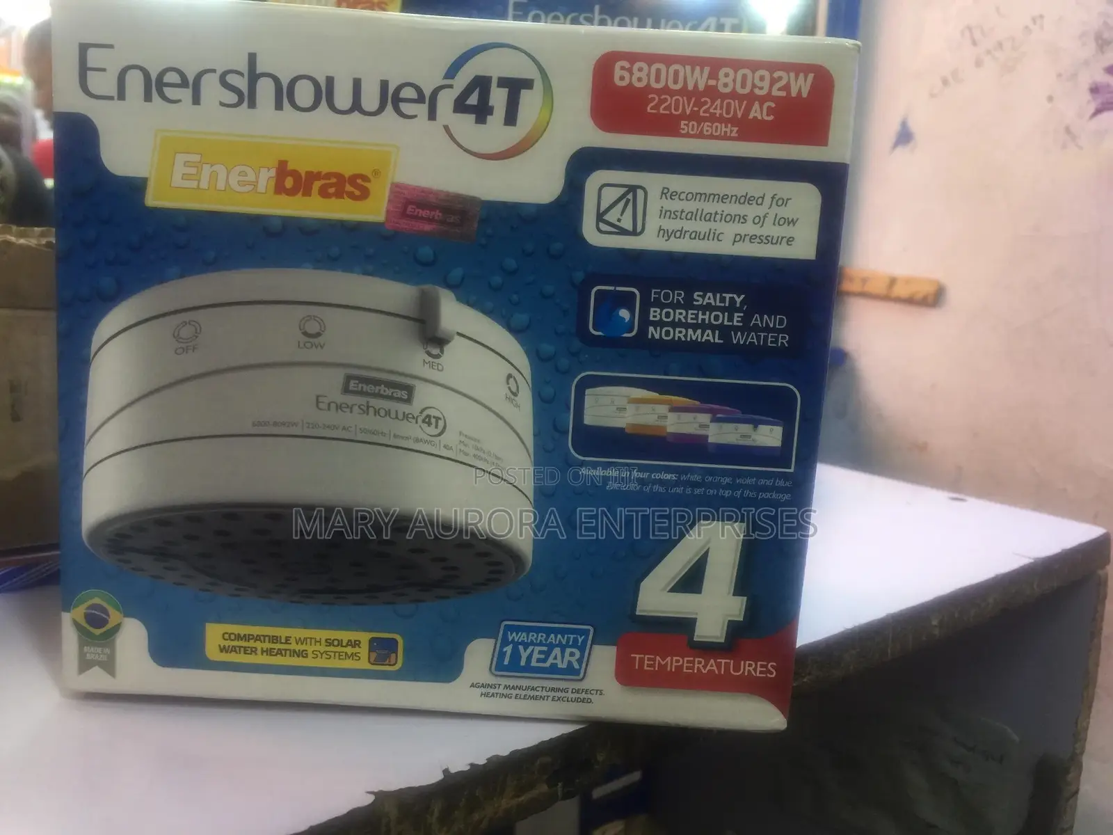 Enershower 4T “Instant Hot and Cold Shower”