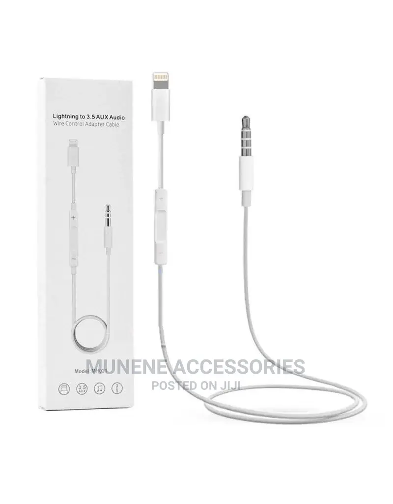 Lightning 3.5MM Jack Adapter Volume Adjust Cable iPhone