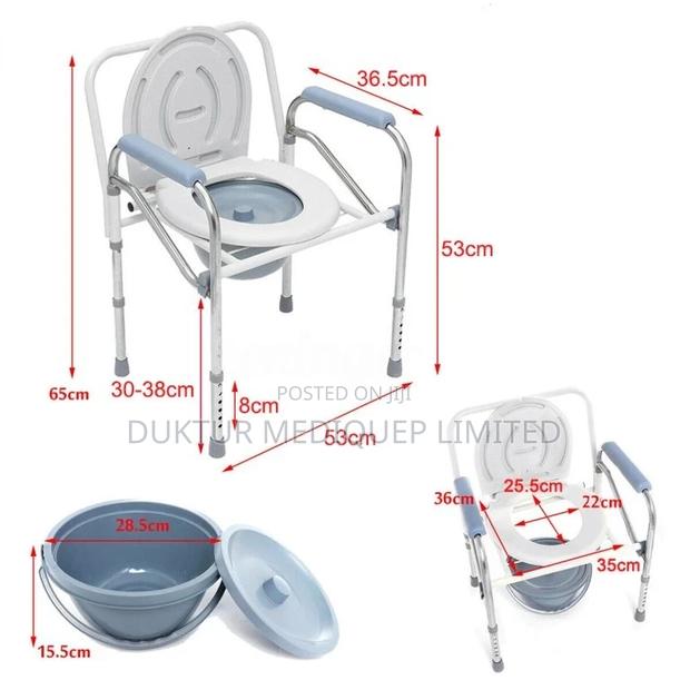 Foldable Commode Chair, Supports 300 Lbs Folding Commode - thumbnail 3