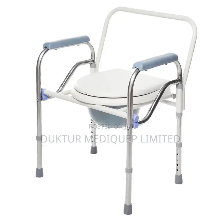 Foldable Commode Chair, Supports 300 Lbs Folding Commode