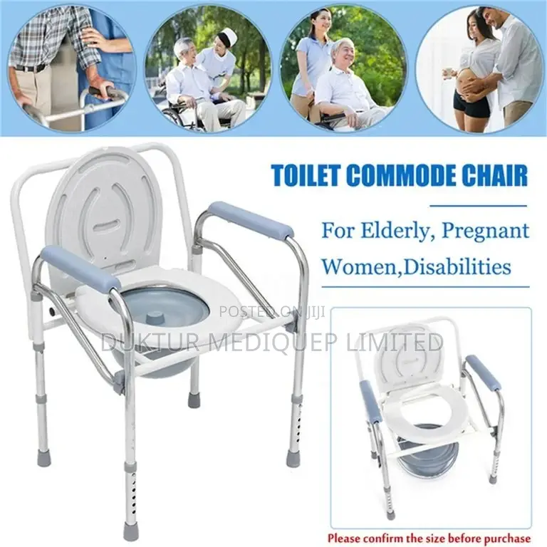 Foldable Commode Chair, Supports 300 Lbs Folding Commode