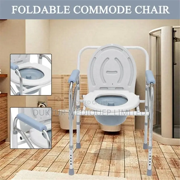 Foldable Commode Chair, Supports 300 Lbs Folding Commode
