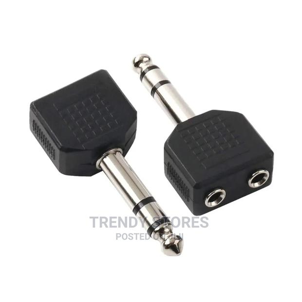 1/4" Male Plug to Dual 3.5mm Female Stereo Y Splitter