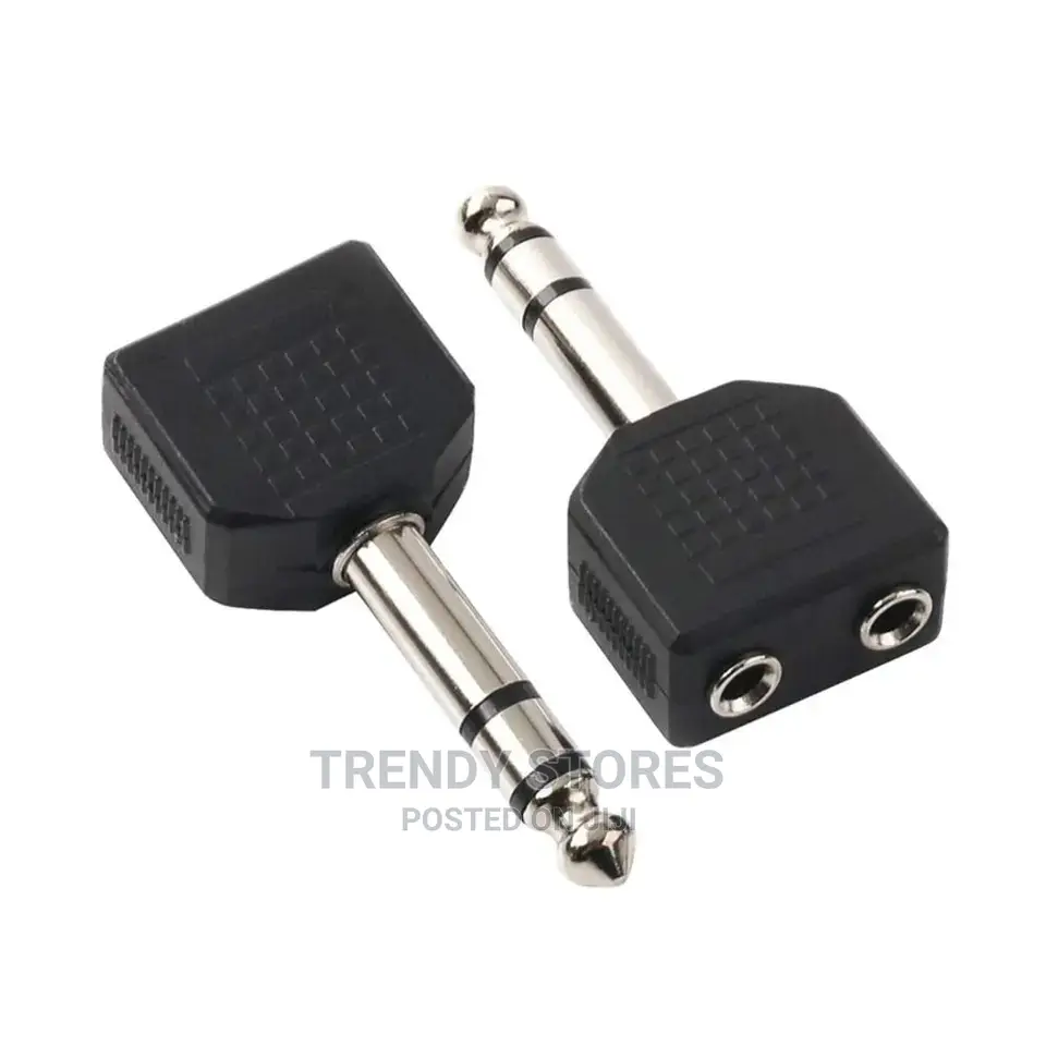 1/4" Male Plug to Dual 3.5mm Female Stereo Y Splitter