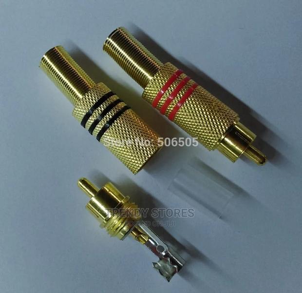 Gold Plated RCA Male Plug Audio Cable Connector - thumbnail 3