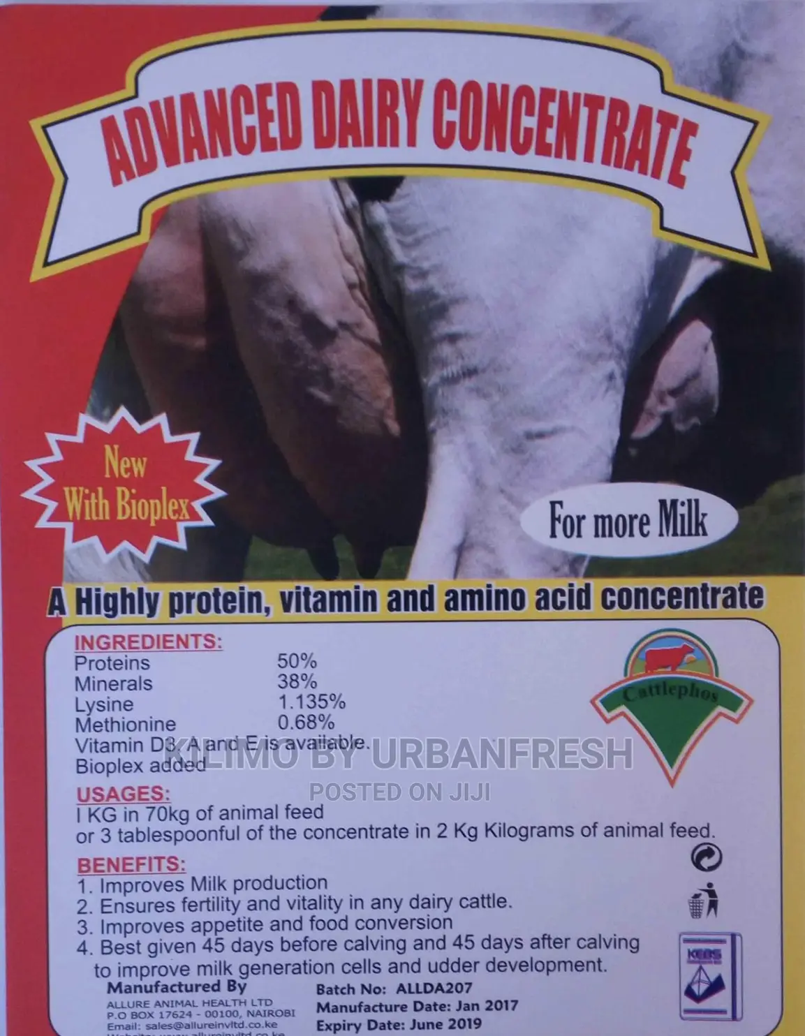 Dairy Protein Cow Milk Booster. 5 KGS