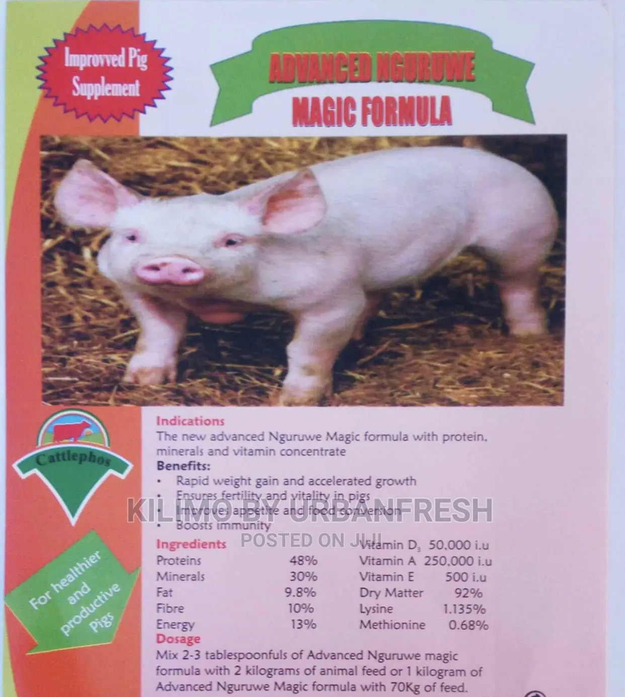 Pig Concentrate Formula. 5 Kg