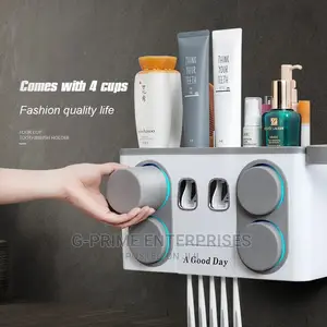 Toothpaste Dispenser -Toothbrush Organizer