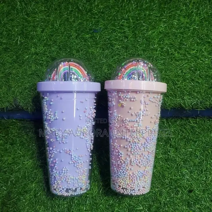 Cute Double Layered Sip Tumblers With a Straw at 1,999