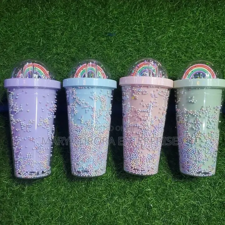 Cute Double Layered Sip Tumblers With a Straw at 1,999