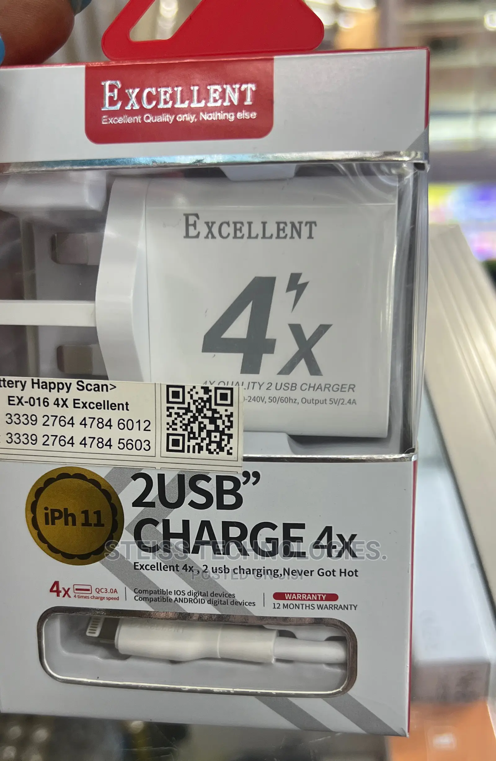 Excellent 4x Double Port Charger.