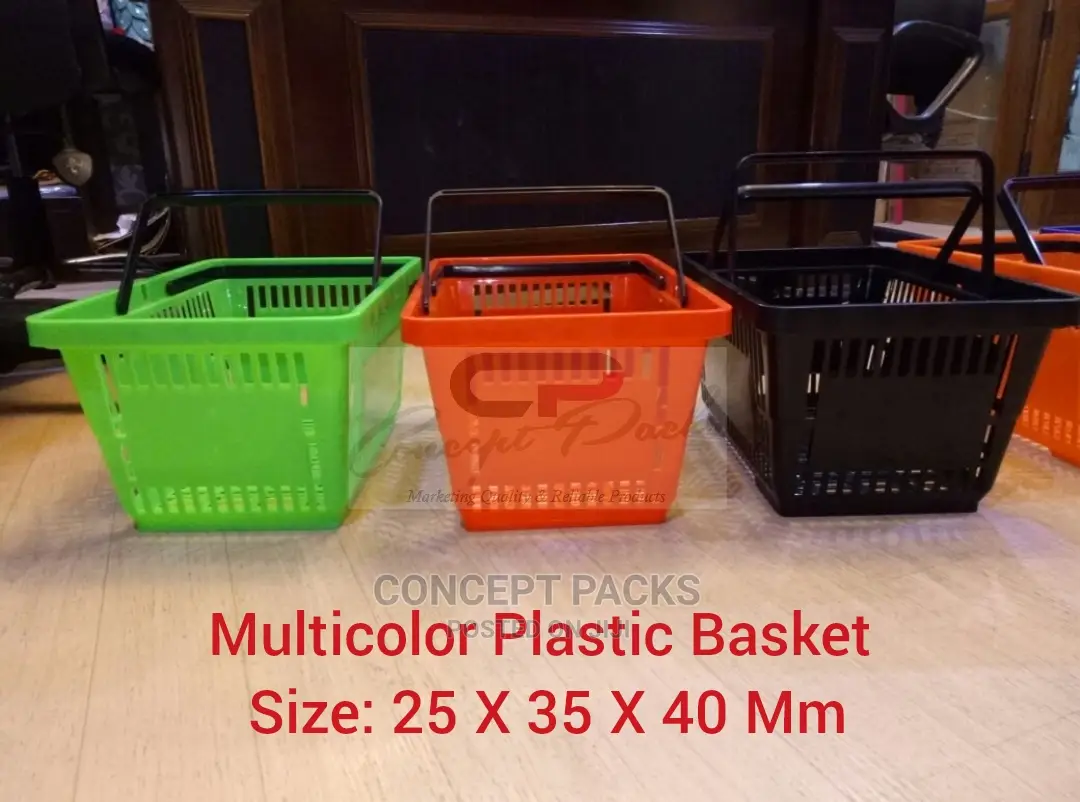 Multicolor Plastic Basket, for Shopping. 25 X 35 X 40 Mm