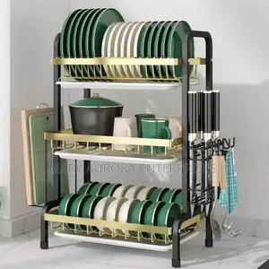 3 Tier Dish Rack With Cutlery Holder Chop Board Holder