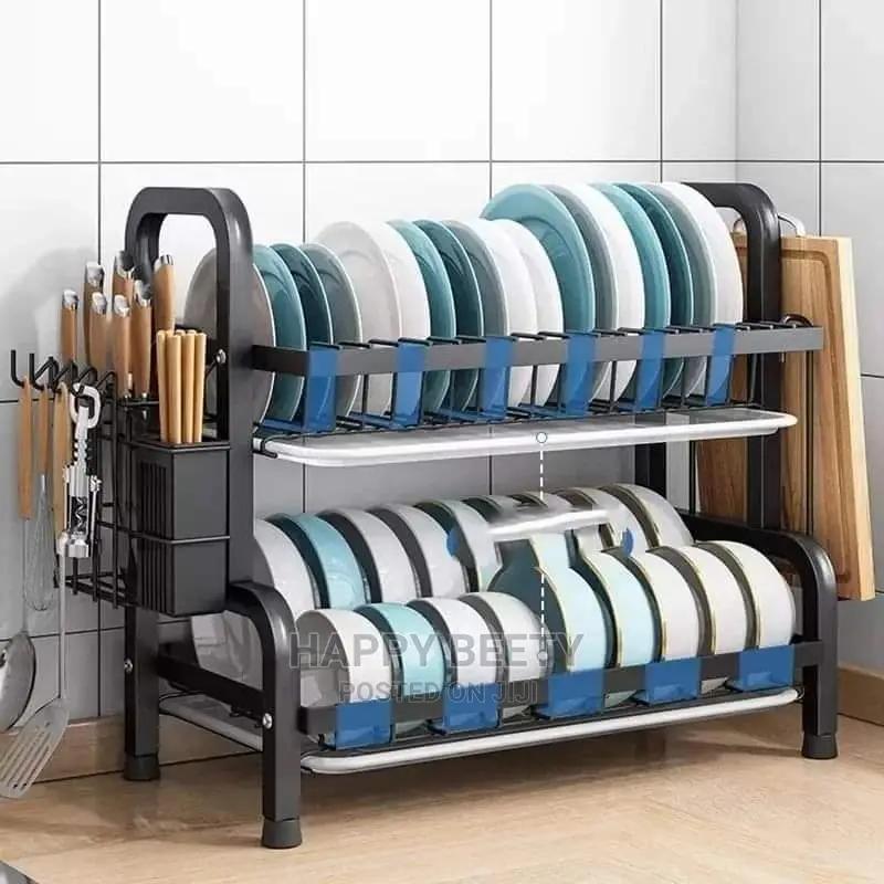 2 Tier Metallic Dish Rack