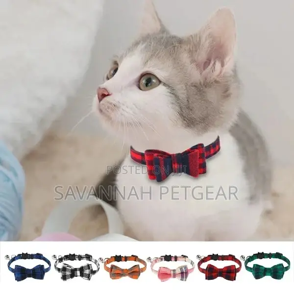 Festive Plaid Breakaway Collar With Removeable Bow Bell