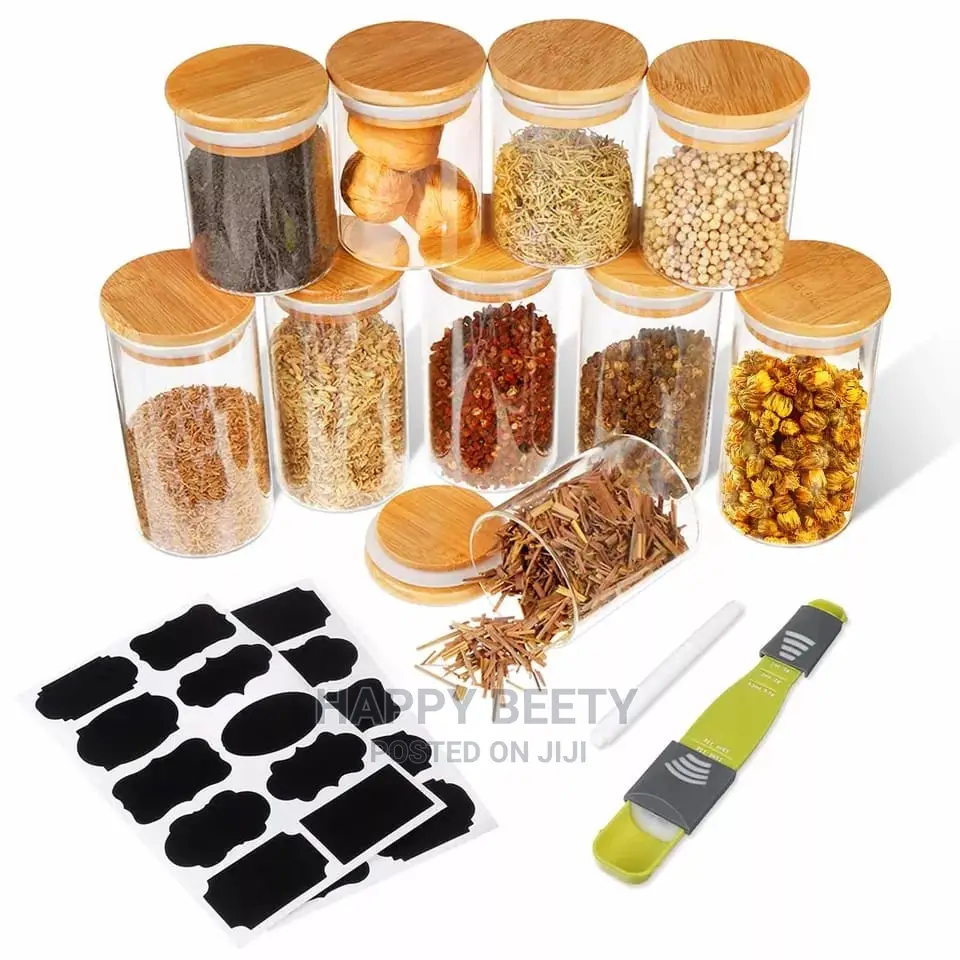 *12pcs Glass Spice Jar Set*