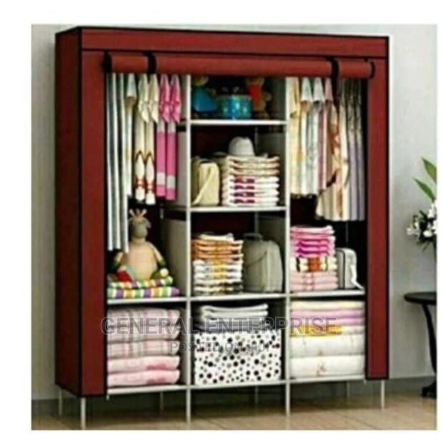 Metallic 3 Column Portable Wardrobe.