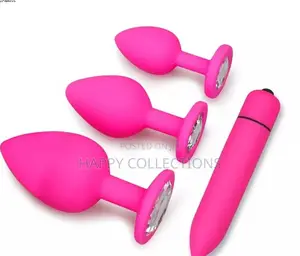 *4 Pieces Set Jewelled Silicone Butt Plug