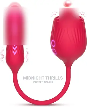 Thrust Rose Dildo Vibrator Female Clitoris Tongue Licking