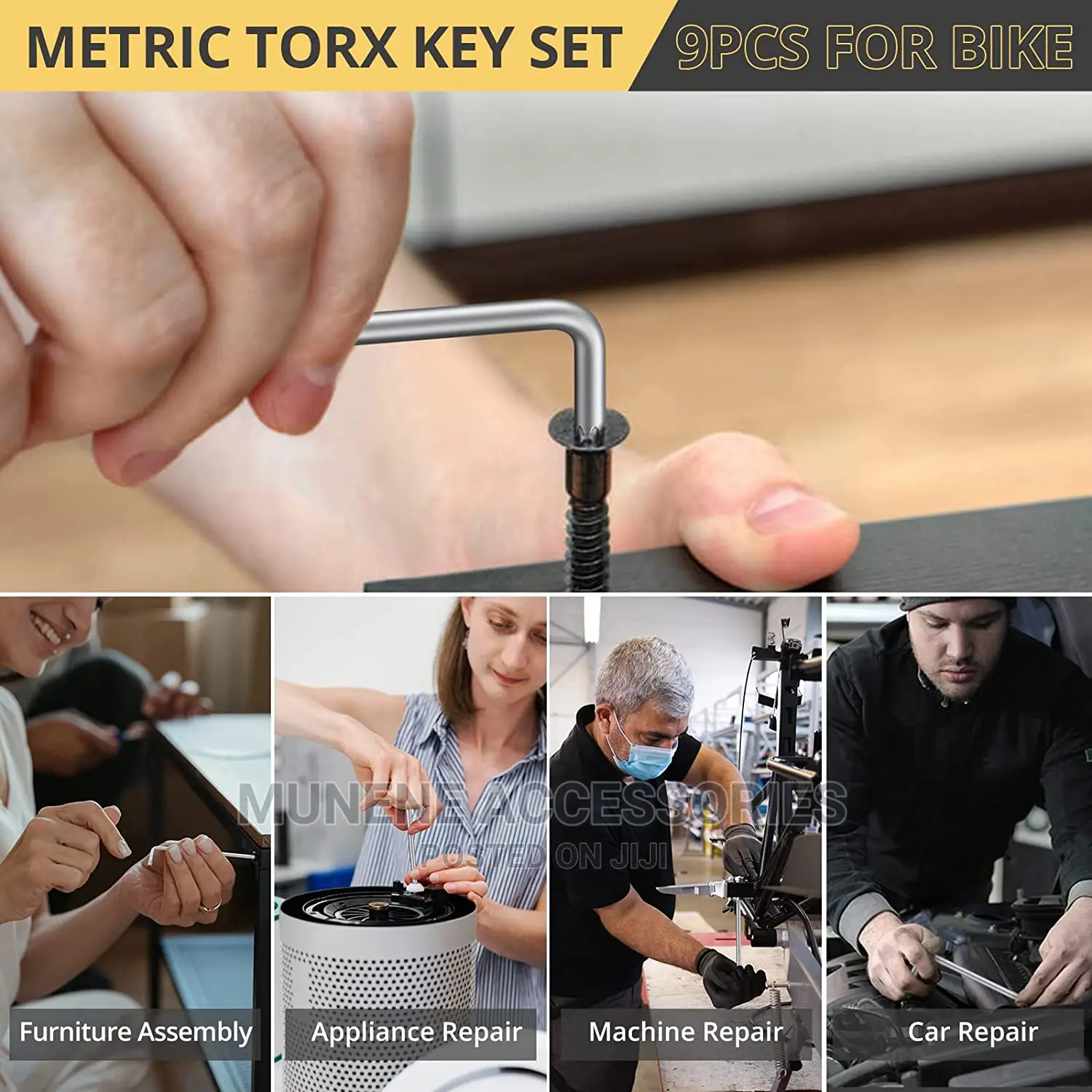 9PC Piece TORKS Allen Wrench Hex Key Set Metric