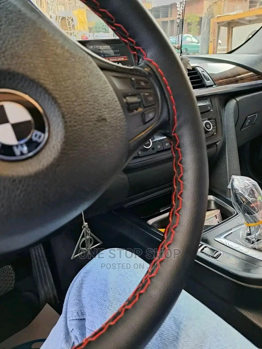 Black Stitching Steering Leather Covers(Gret,Baije,Brown)