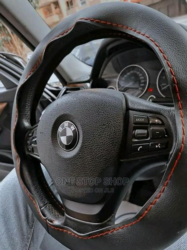 Black Stitching Steering Leather Covers(Gret,Baije,Brown)