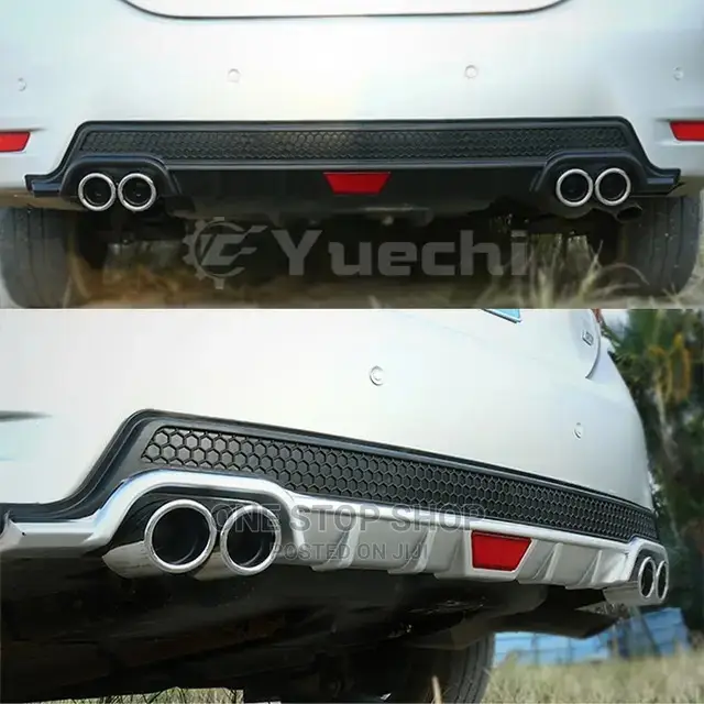 Universal Car Rear Bumper Diffuser With Exhaust Tips Abs