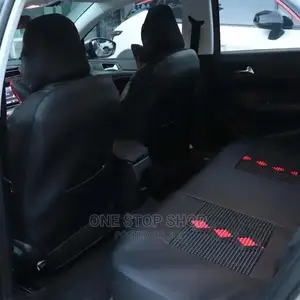 Leather 5 Seater Seat Cover Top Black With Red Stitches
