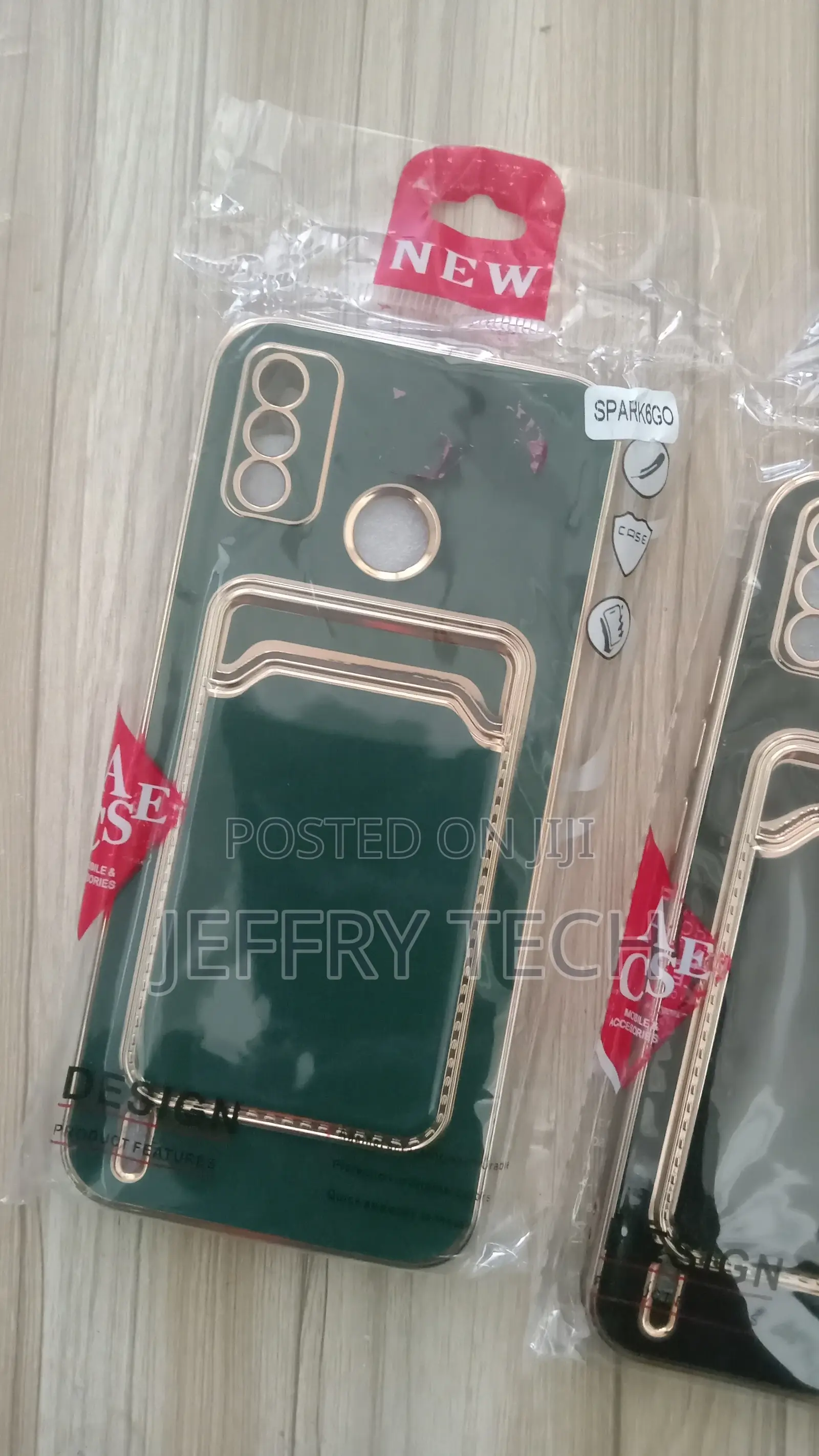 Tecno Spark 6 Go Case Luxury Calfskin PU Leather Lines Hard