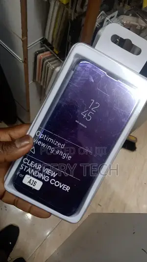 Oppo A3s Flip Case Clear View Electroplated Mirror Acrylic F