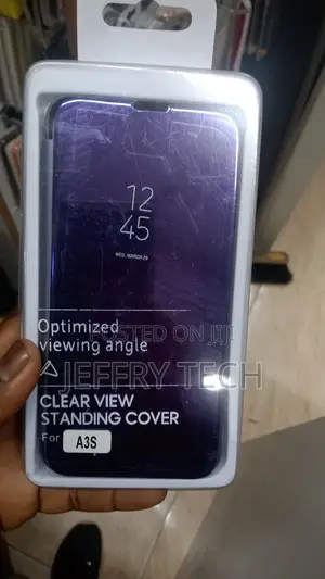 Oppo A3s Flip Case Clear View Electroplated Mirror Acrylic F