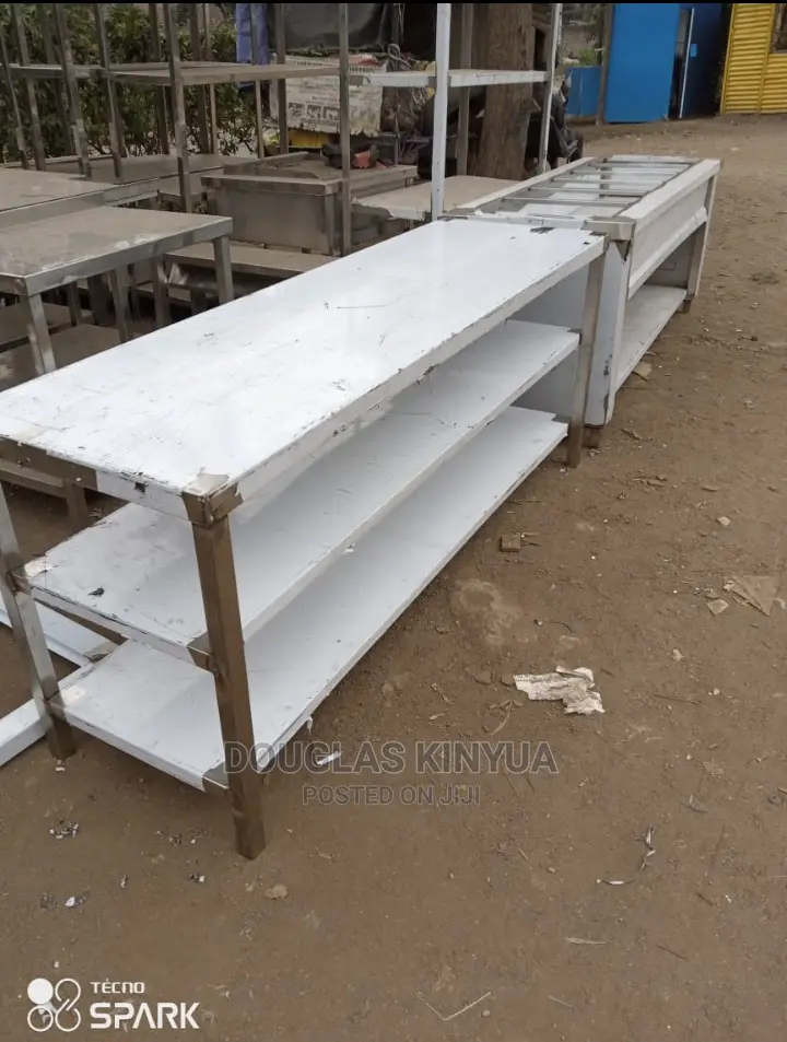 Full Length Stainless Steel Working Top With Shelve.