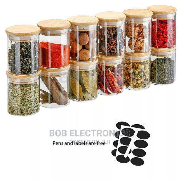 12 Spice Jars With Bamboo Lids and Labels - thumbnail 2
