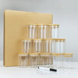 12 Spice Jars With Bamboo Lids and Labels