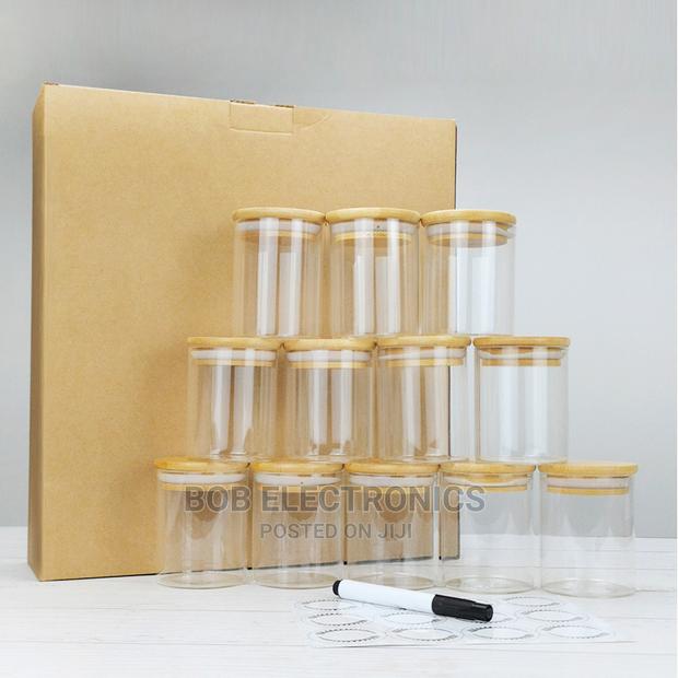 12 Spice Jars With Bamboo Lids and Labels - main view