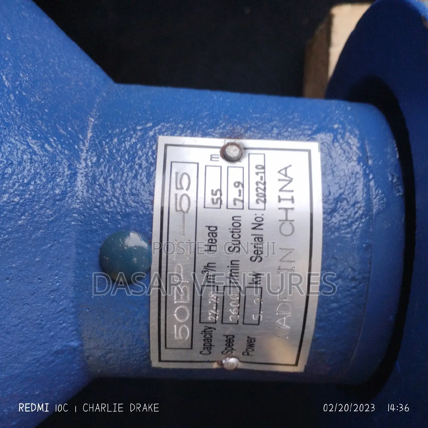 Bare Pump Machine 2" 55m Head