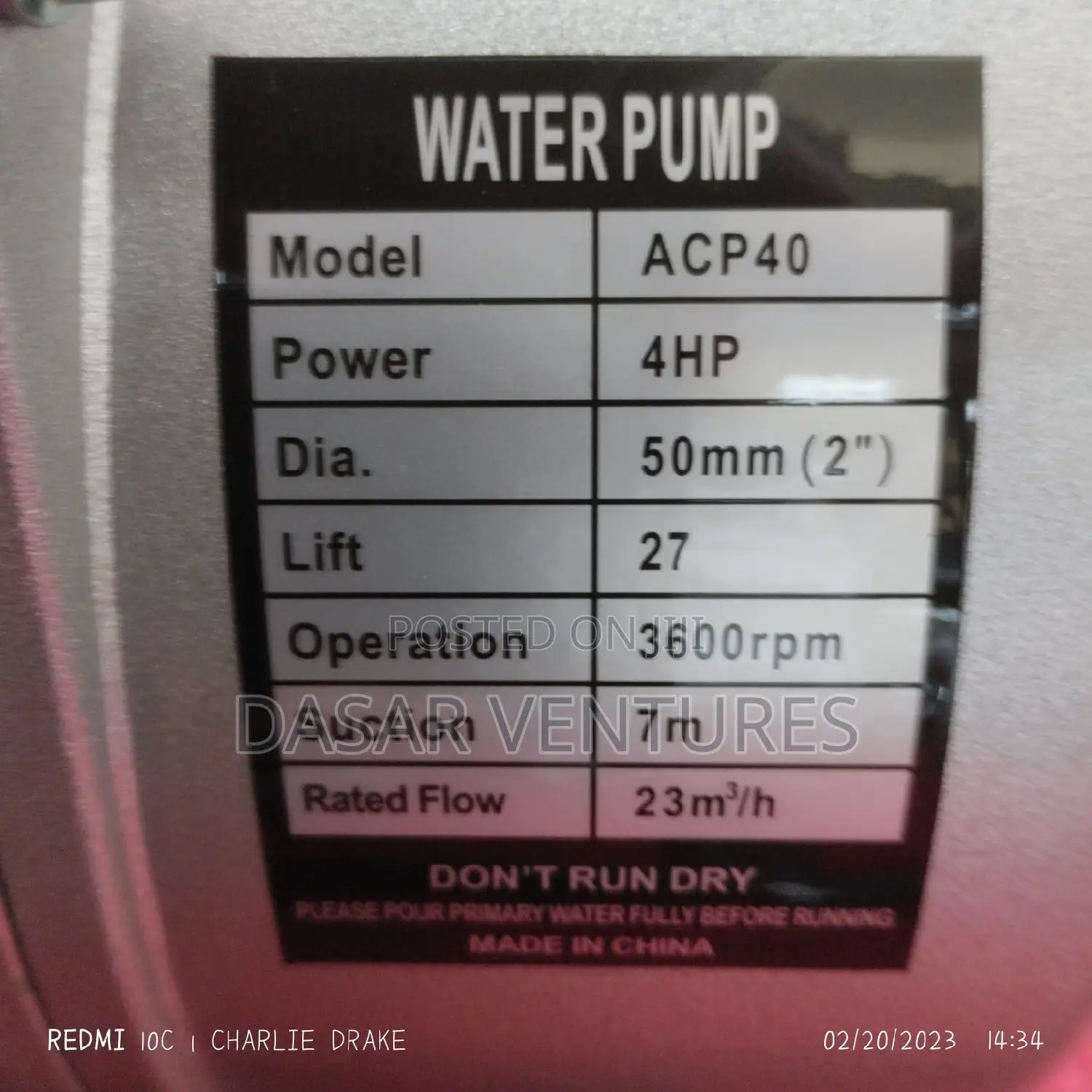 Aico 2" Petrol Water Pump