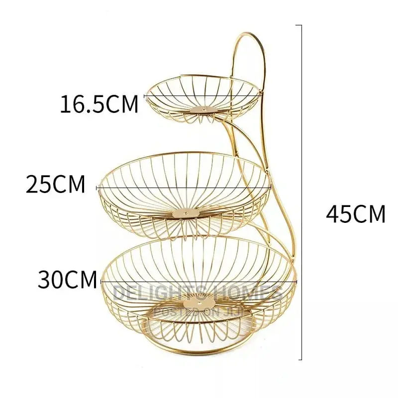 Fruit Stand Three Layer Gold