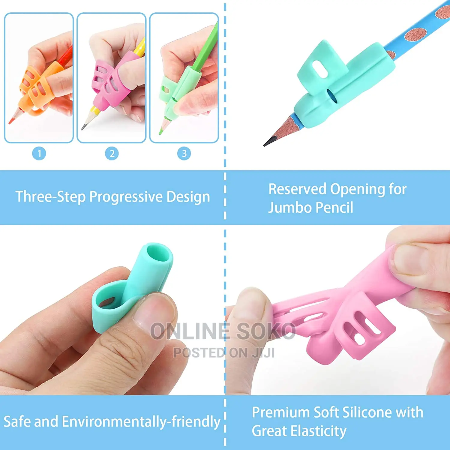 Kids Handwriting Tool Assistant Pencil Grip Set - 3 PCS