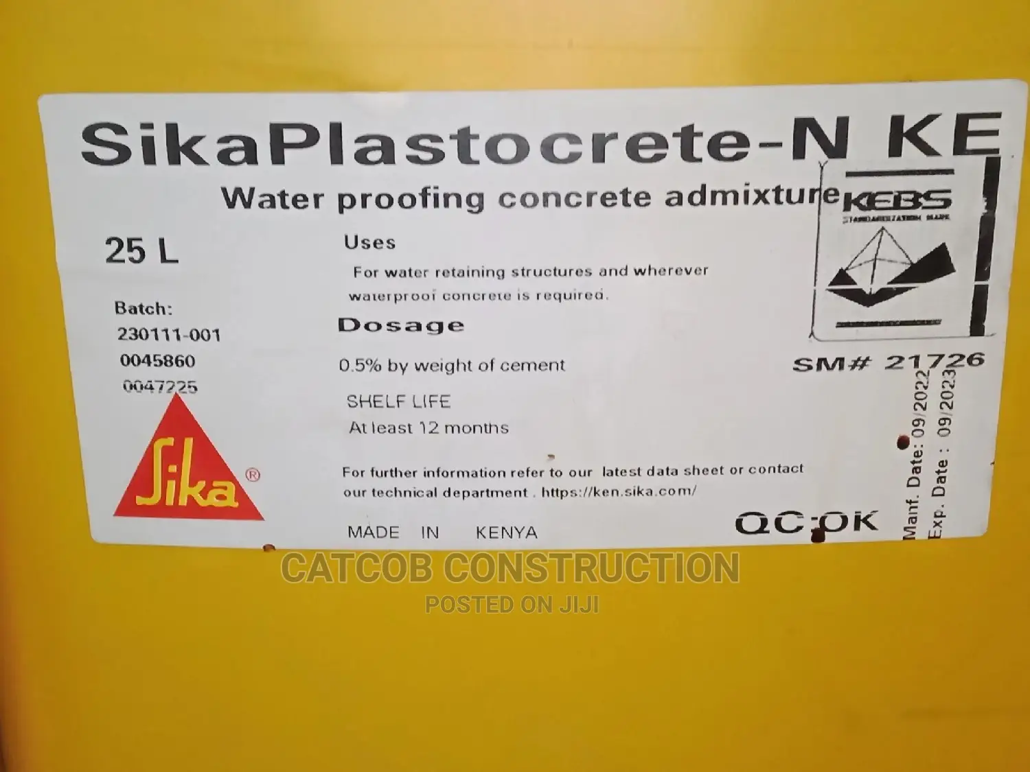 Sika Plascocrete, Concrete Admixture
